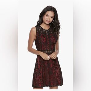 Disney Coco elegant red and black lace dress size small juniors.